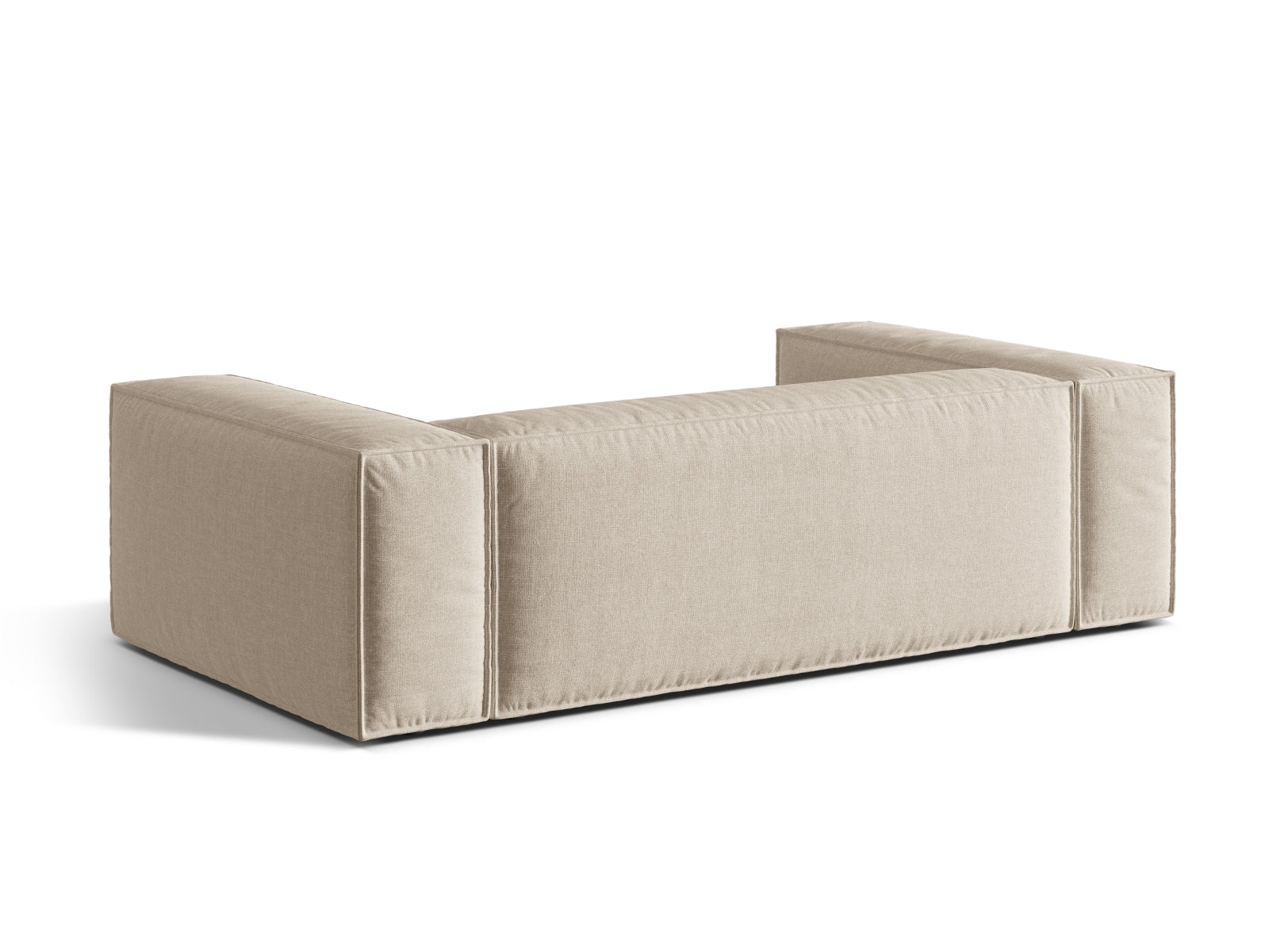 Beige 3-Sitzer Sofa Nuria von Micadoni, ideal für gemütliche Wohnzimmer, kombiniert zeitgemäße Ästhetik mit hohem Sitzkomfort.