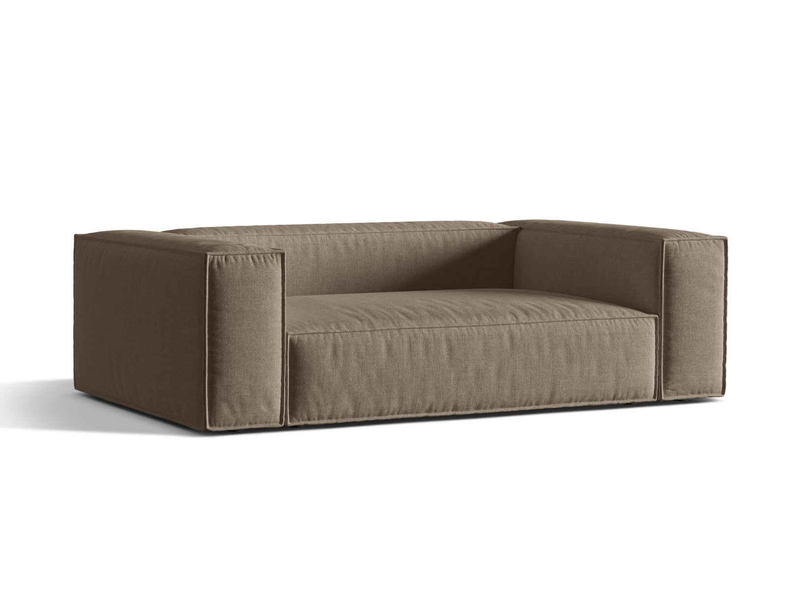 Elegantes 3-Sitzer Sofa Nuria in stilvollem Cappuccino-Liberty, ideal für moderne Wohnräume, erhältlich bei KAQTU Design AG.