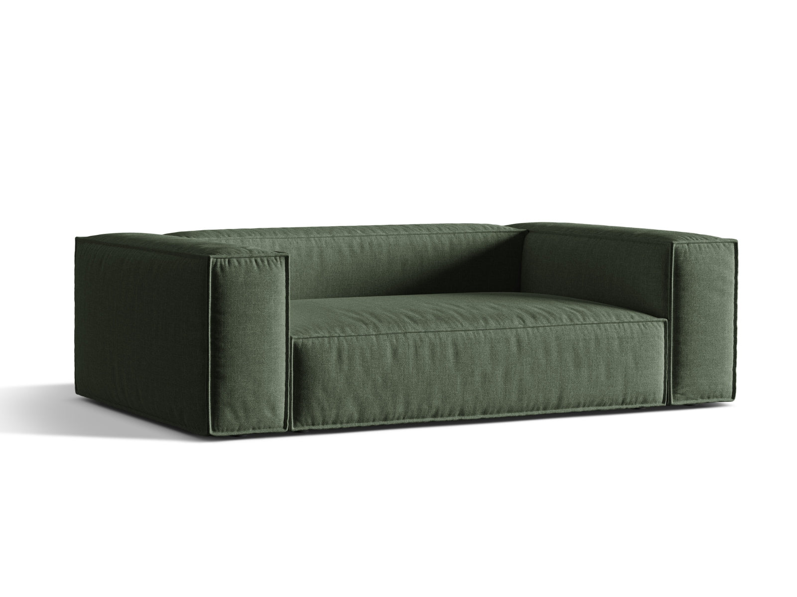 Elegantes 3-Sitzer Sofa Nuria in einem stilvollen Moss Green, ideal für moderne Wohnräume, erhältlich bei KAQTU Design AG.