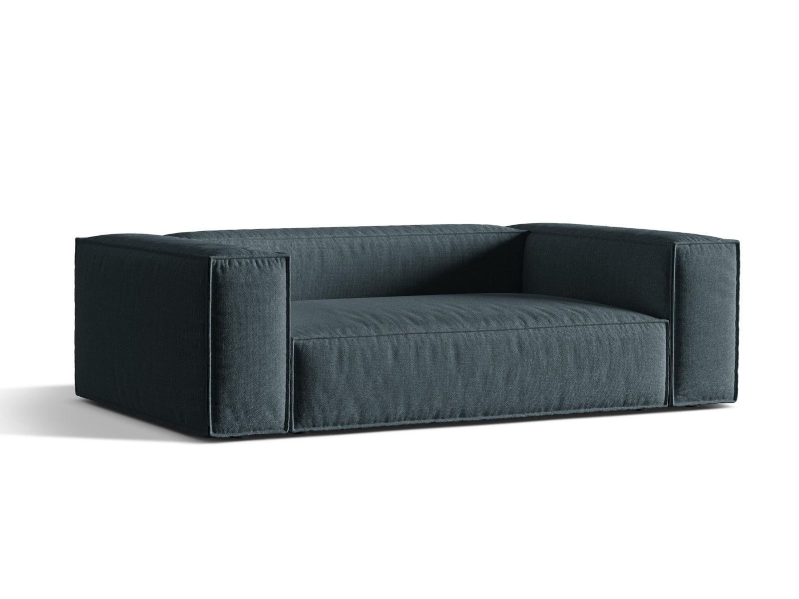 Elegantes 3-Sitzer Sofa Nuria in tiefem Petrol, stilvoll und modern, ideal für jedes Wohnzimmer, erhältlich bei KAQTU Design AG.