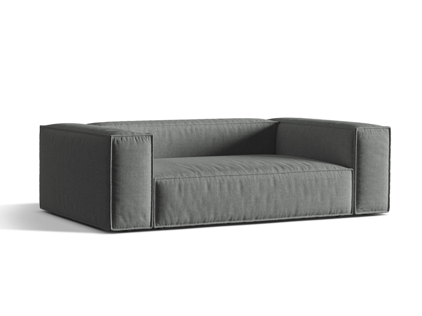Elegantes 3-Sitzer Sofa Nuria in stilvollem Grau, ideal für moderne Wohnräume, erhältlich bei KAQTU Design AG.
