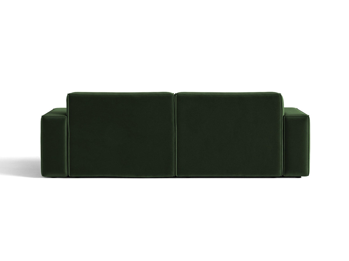 Jodie 3er Sofa von Micadoni in leichtem Beige mit Venus-Samtstoff, schwarzen Kunststoffbeinen und moderner, modularer Sitzform.