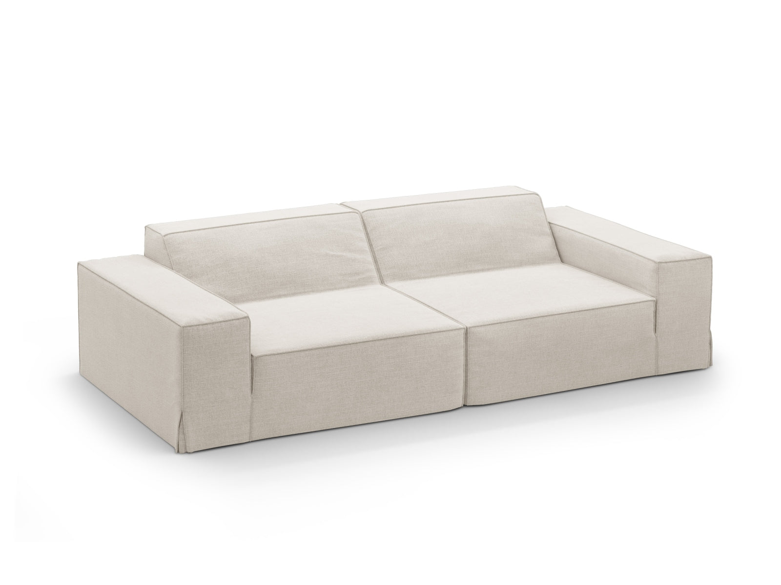 Jodie Modular Sofa 3 Sitzer mit abnehmbaren Bezug in Natural-LINS präsentiert im Onlineshop von KAQTU Design AG. 3er Sofa ist von Micadoni