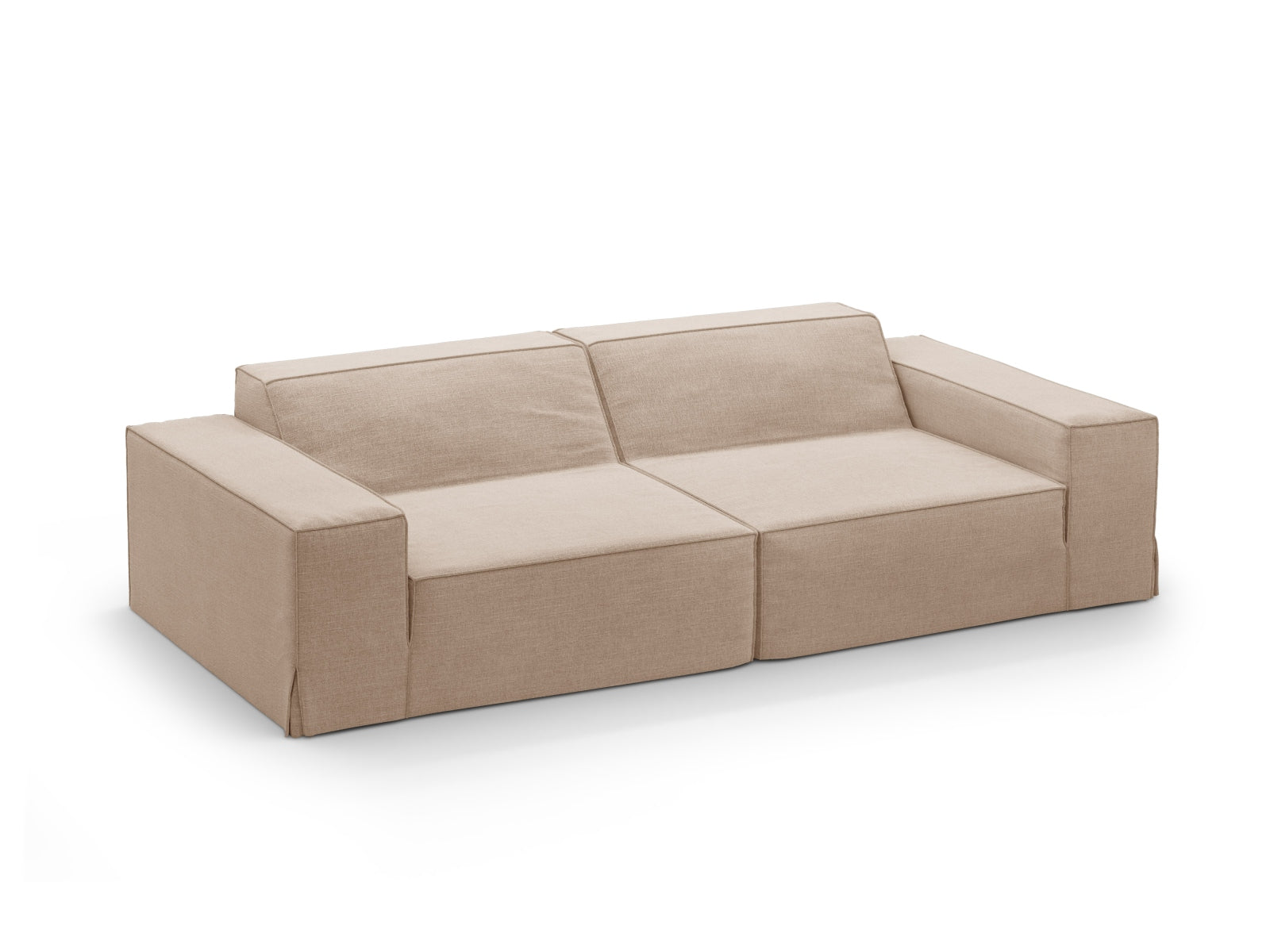 Jodie Modular Sofa 3 Sitzer mit abnehmbaren Bezug in Sand-LINS präsentiert im Onlineshop von KAQTU Design AG. 3er Sofa ist von Micadoni