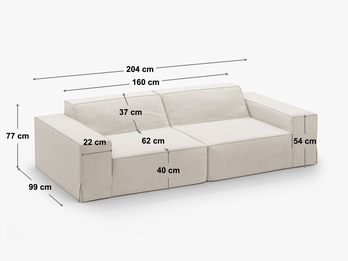 Jodie Modular Sofa 3 Sitzer mit abnehmbaren Bezug in Beige-LINS präsentiert im Onlineshop von KAQTU Design AG. 3er Sofa ist von Micadoni