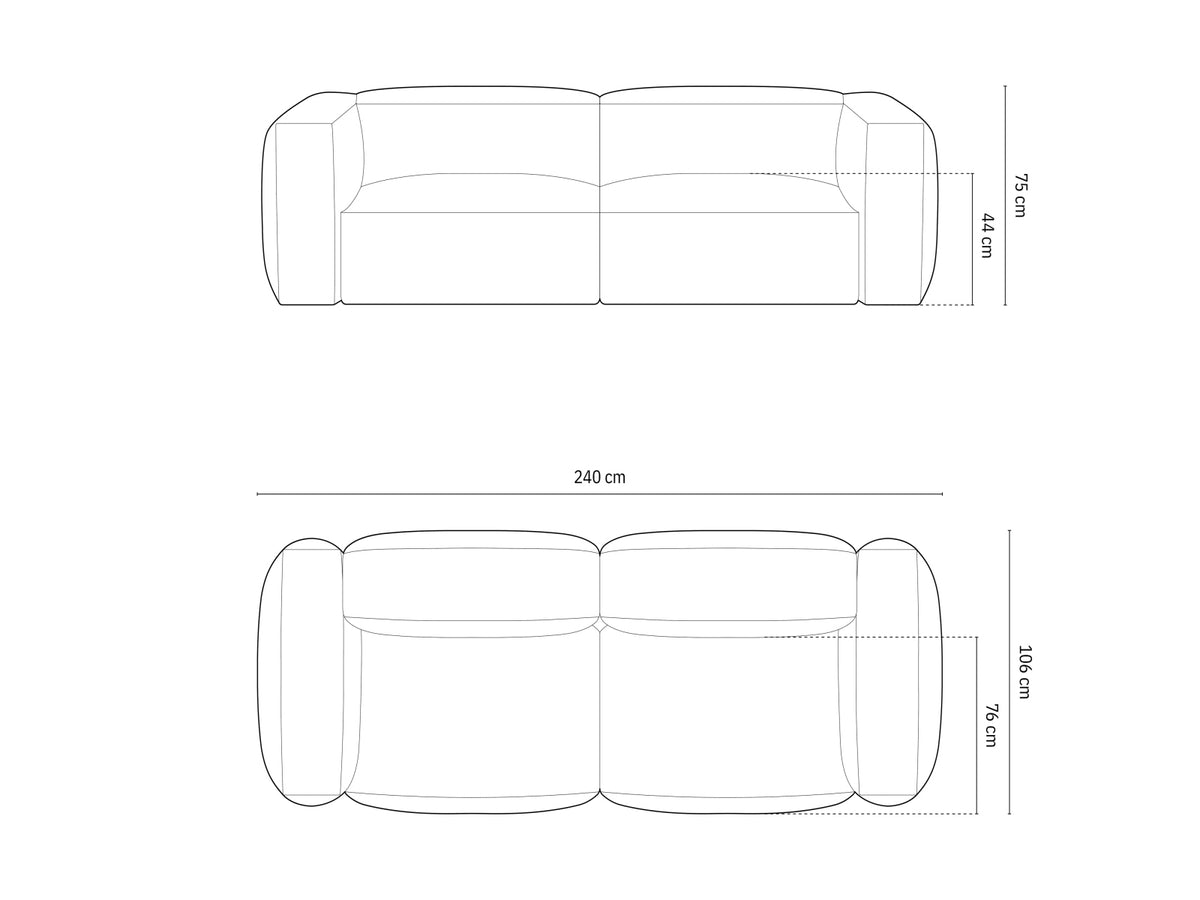 3-Sitzer Modular Sofa Martina in Graphite-Monet präsentiert im Onlineshop von KAQTU Design AG. 3er Sofa ist von Micadoni