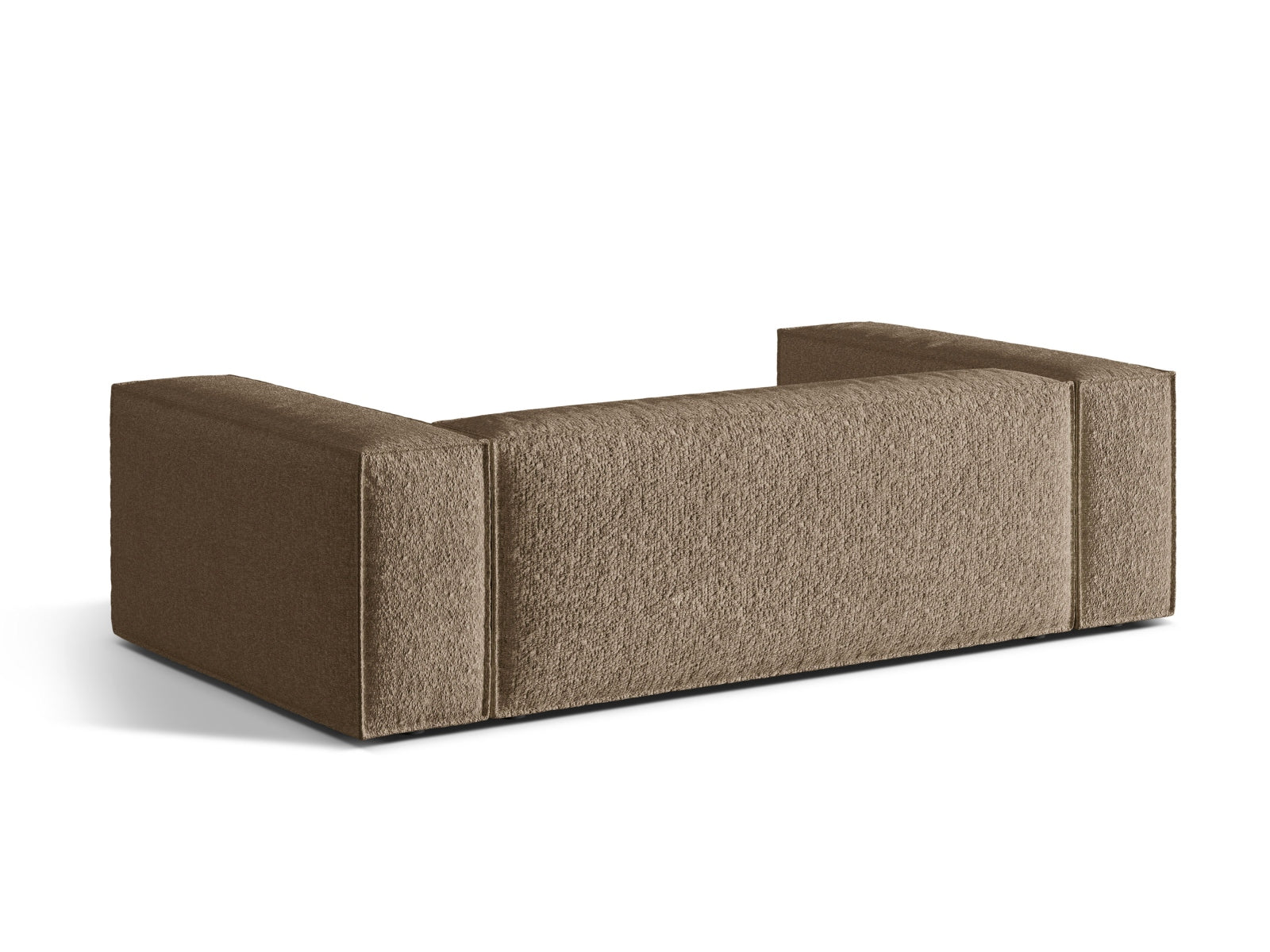 Modernes Nuria 3-Sitzer Sofa in sanftem Cappuccino, perfekt für gemütliche Wohnzimmer und stilvolle Einrichtung.