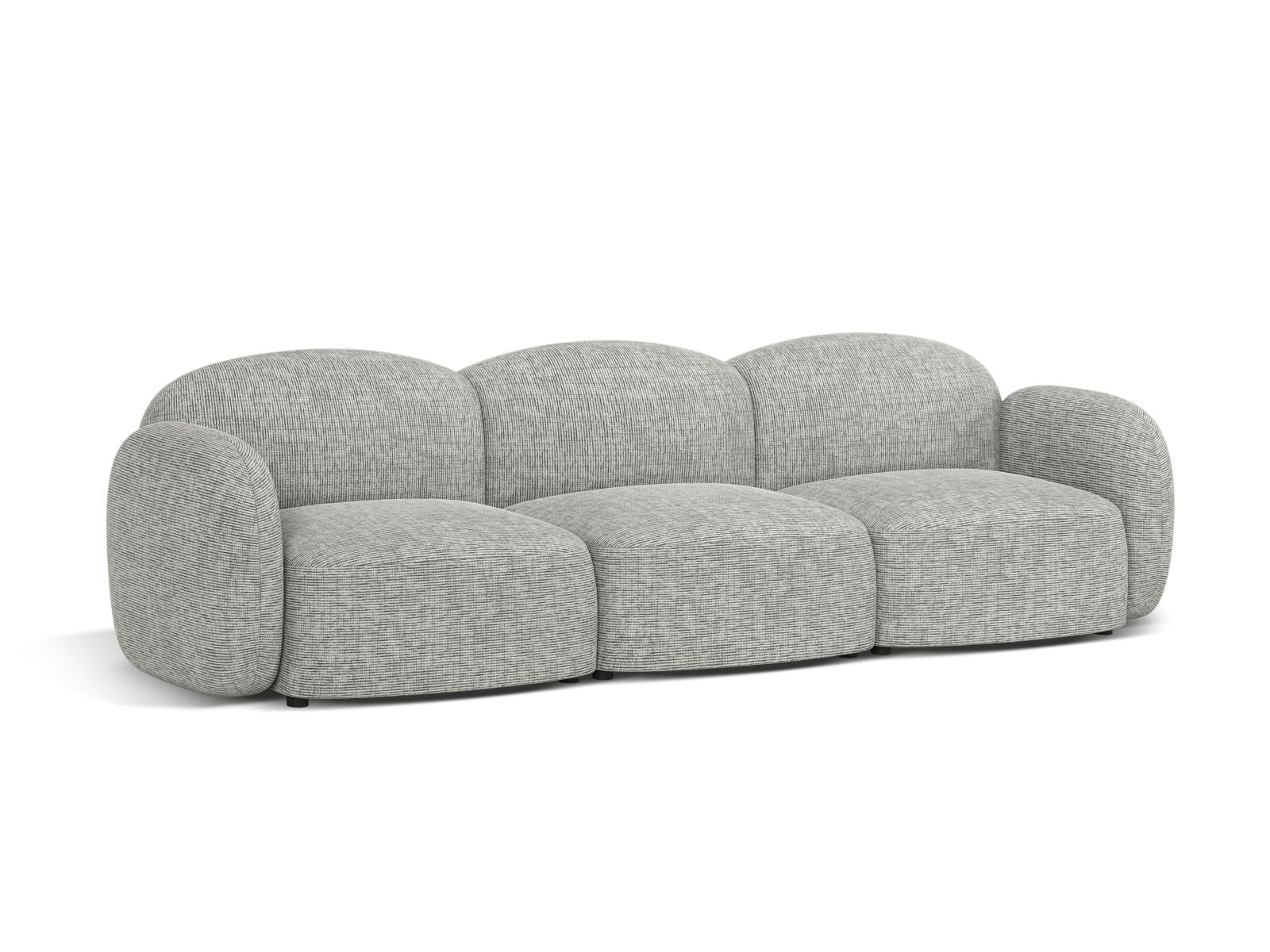Elegantes 3-Sitzer Sofa Blair in warmem Grau, ideal für stilvolle Wohnräume, erhältlich bei KAQTU Design AG.