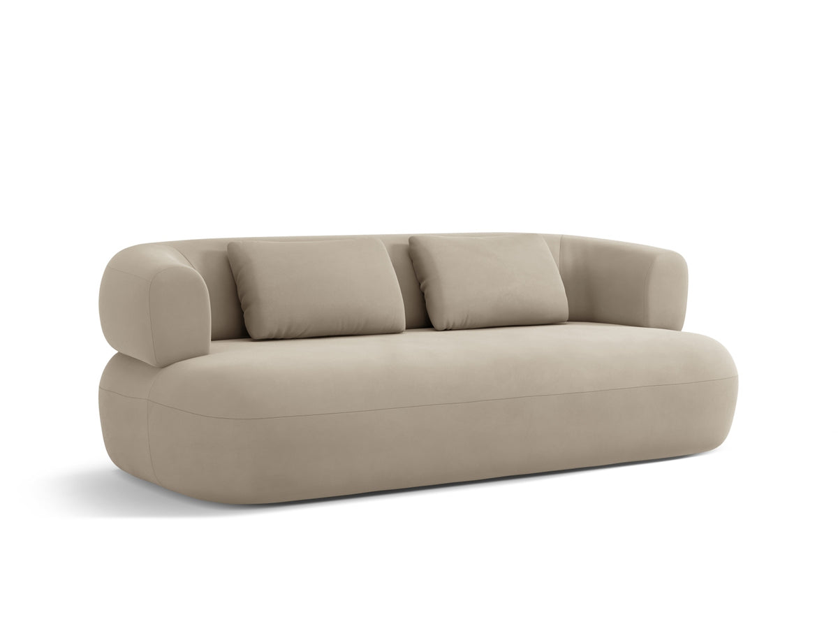 Jenny Velour Sofa 3 Sitzer in Beige-Salvador präsentiert im Onlineshop von KAQTU Design AG. 3er Sofa ist von Micadoni