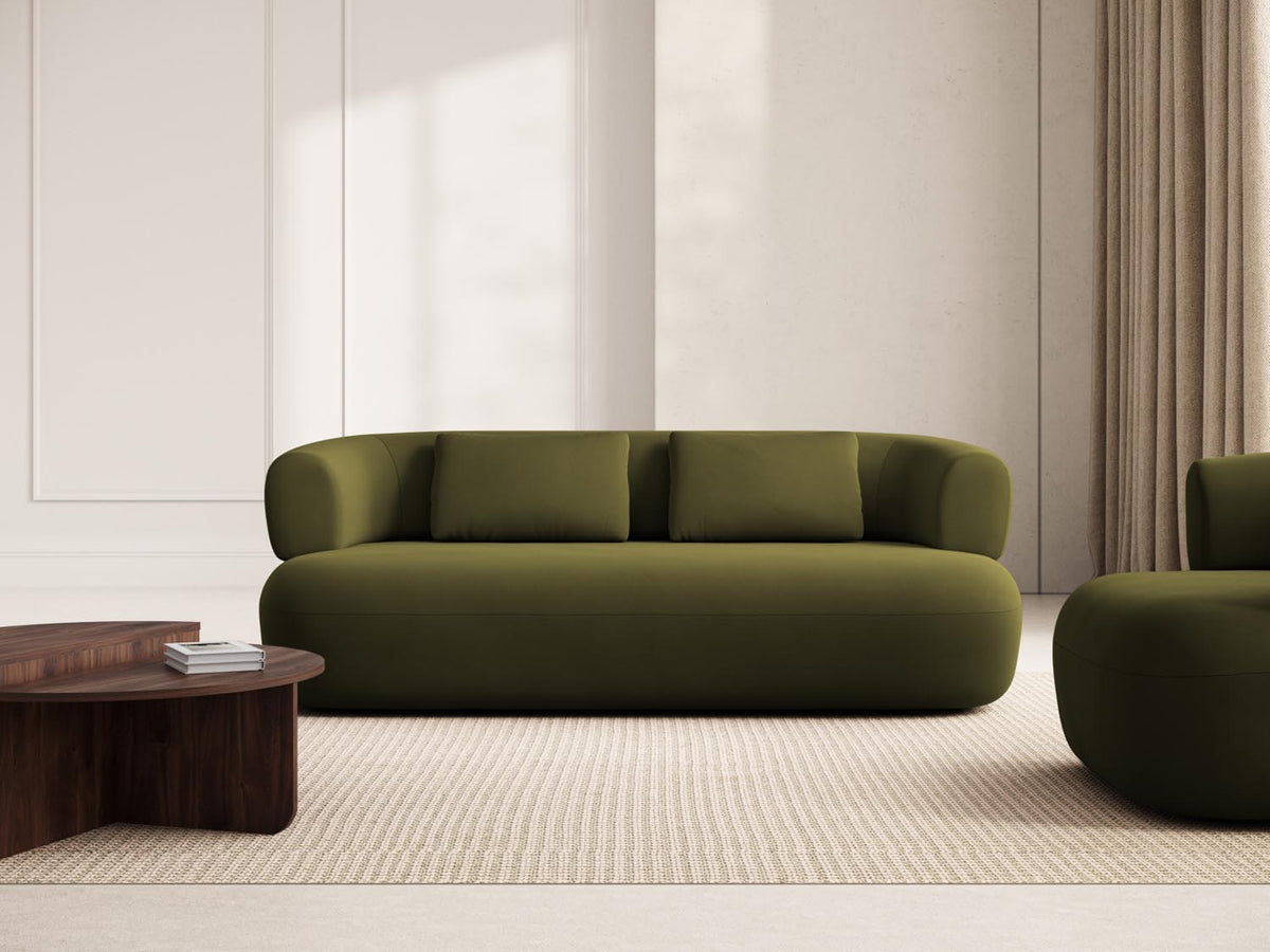 Jenny Velour Sofa 3 Sitzer in Green-Salvador präsentiert im Onlineshop von KAQTU Design AG. 3er Sofa ist von Micadoni
