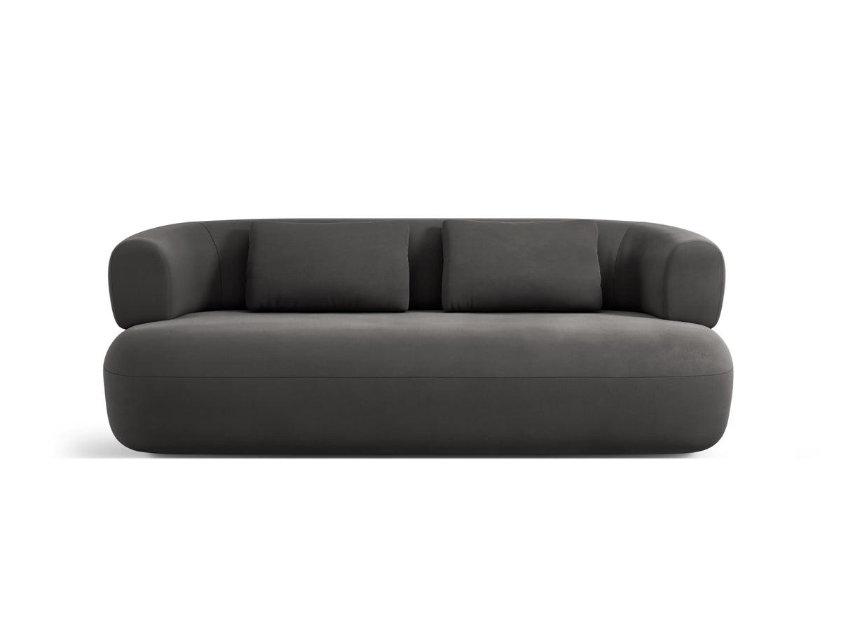 Jenny Velour Sofa 3 Sitzer in Dark Grey-Salvador präsentiert im Onlineshop von KAQTU Design AG. 3er Sofa ist von Micadoni