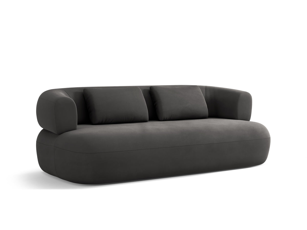 Jenny Velour Sofa 3 Sitzer in Dark Grey-Salvador präsentiert im Onlineshop von KAQTU Design AG. 3er Sofa ist von Micadoni