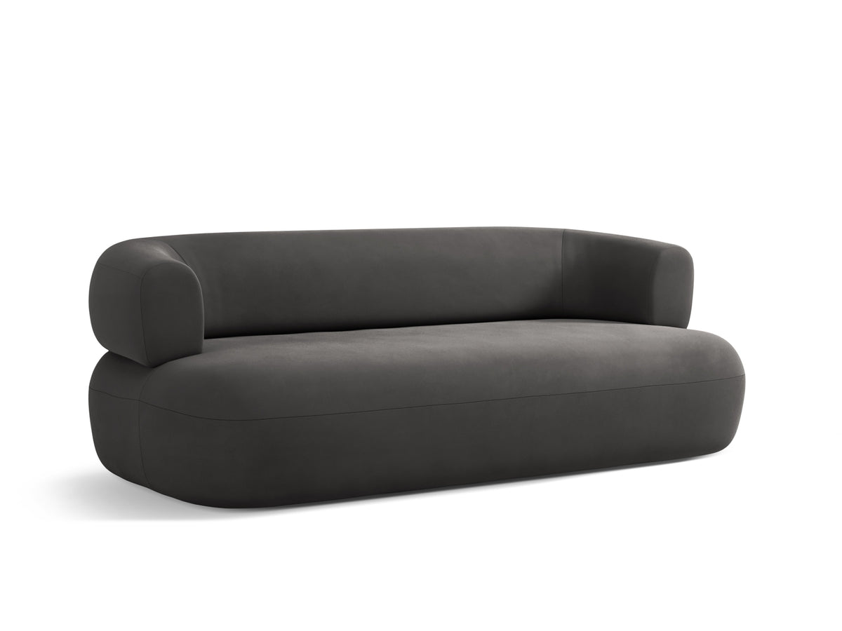 Jenny Velour Sofa 3 Sitzer in Dark Grey-Salvador präsentiert im Onlineshop von KAQTU Design AG. 3er Sofa ist von Micadoni