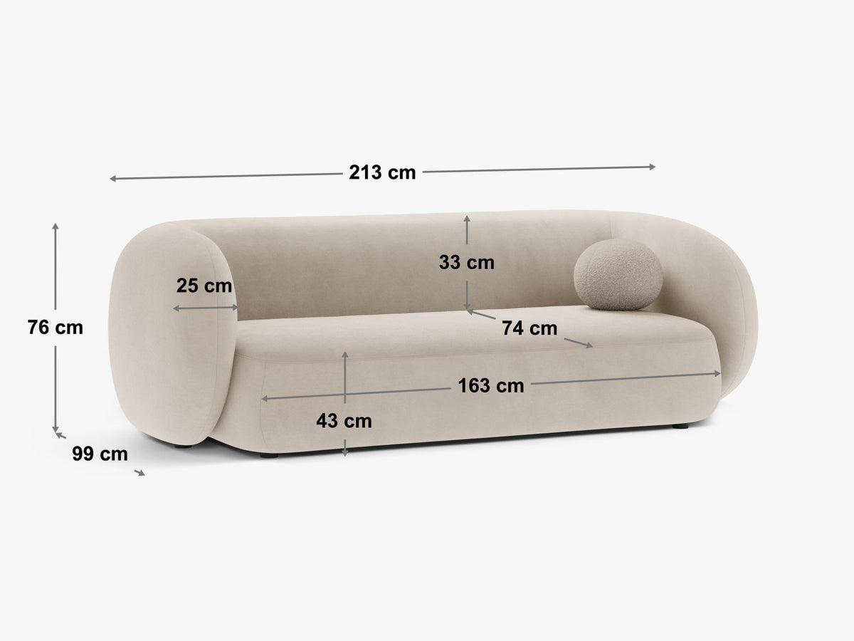 3-Sitzer Modular Sofa Kate in Black-Salvador präsentiert im Onlineshop von KAQTU Design AG. 3er Sofa ist von Micadoni