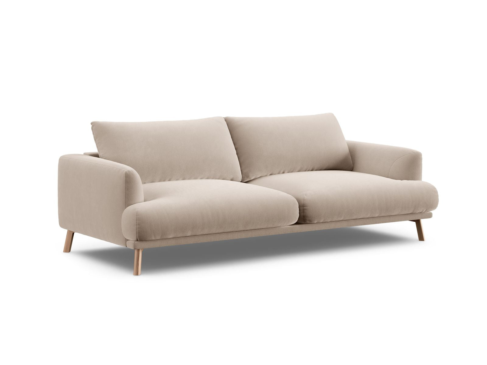 Beige 3-Sitzer Sofa Naomi von Micadoni, stilvolles und modernes Design, ideal für jedes Wohnzimmer, bequem und einladend.