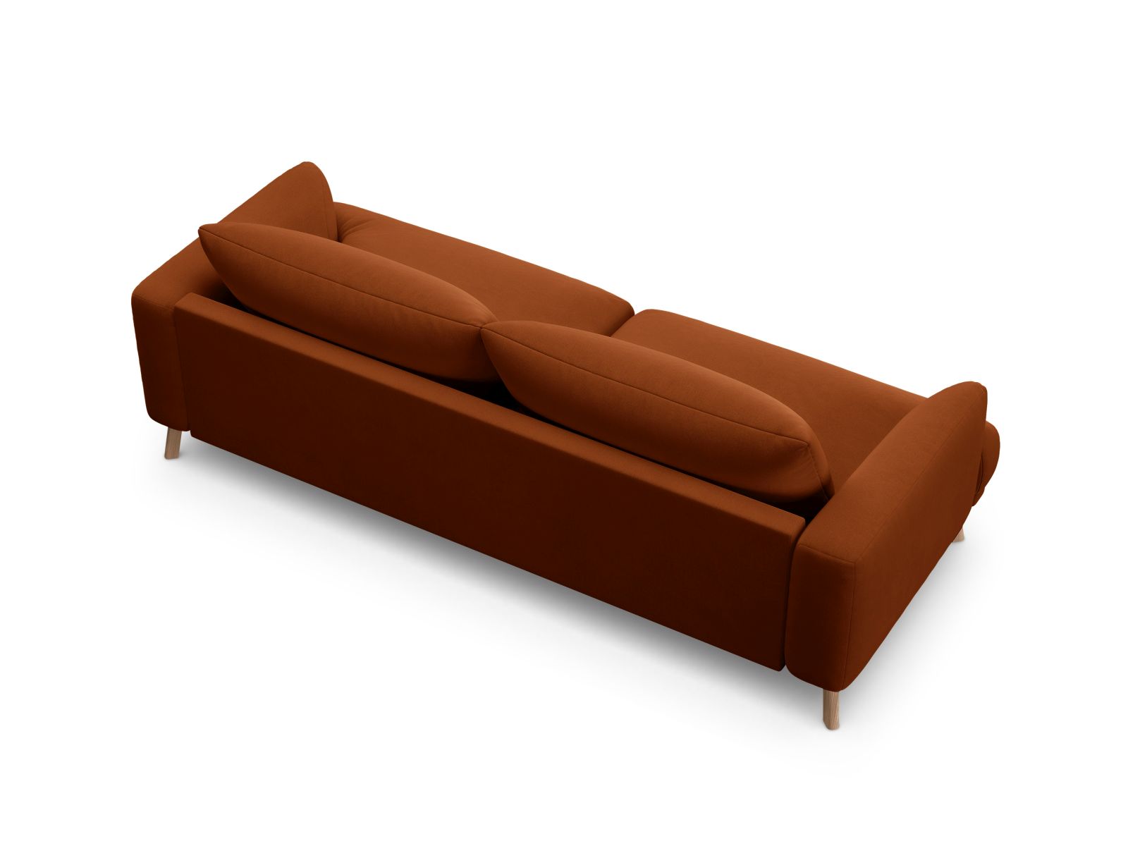 Elegantes 3-Sitzer Sofa Naomi in warmem Terracotta, ideal für stilvolle Wohnräume. Hochwertige Verarbeitung von Micadoni.