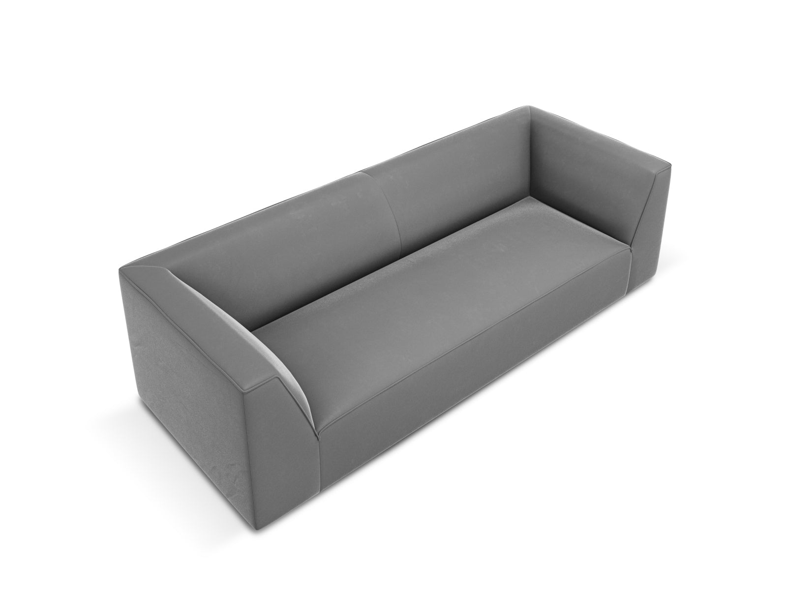 Ruby Velour Sofa 3 Sitzer in Grey-Salvador präsentiert im Onlineshop von KAQTU Design AG. 3er Sofa ist von Micadoni