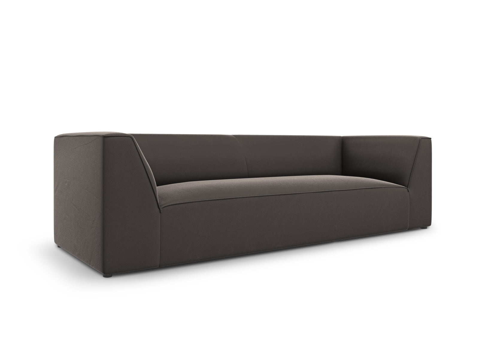 Elegantes Ruby Velour Sofa in Dunkelgrau, 3-Sitzer von Micadoni, ideal für stilvolle Wohnräume und gemütliche Abende.