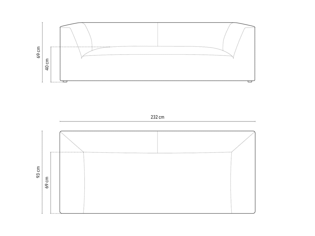 Ruby Velour Sofa 3 Sitzer in Black-Salvador präsentiert im Onlineshop von KAQTU Design AG. 3er Sofa ist von Micadoni