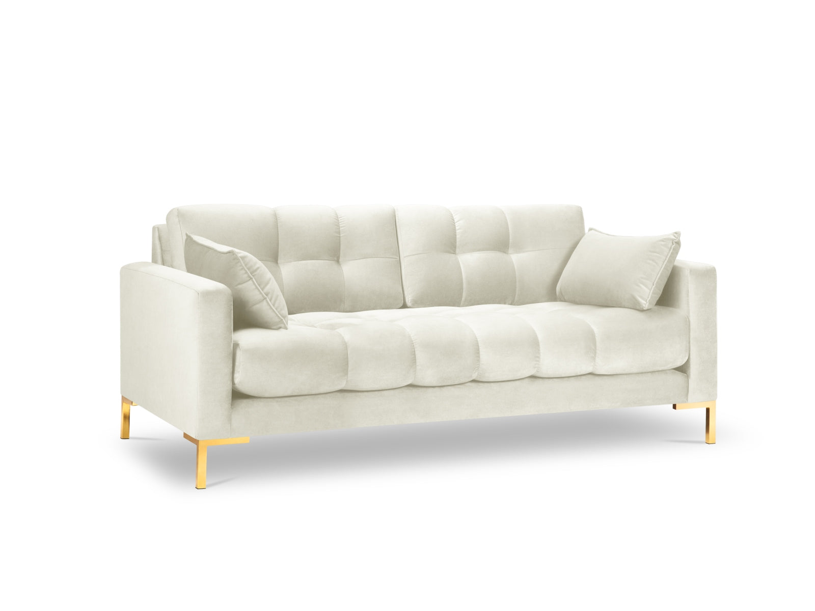 Mamaia Velour Sofa 3 Sitzer in Light Beige/Gold präsentiert im Onlineshop von KAQTU Design AG. 3er Sofa ist von Micadoni