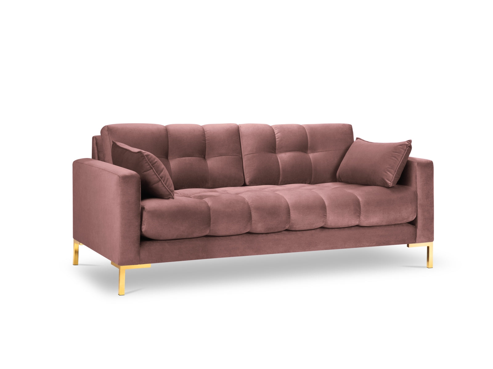 Mamaia Velour Sofa 3 Sitzer in Pink/Gold präsentiert im Onlineshop von KAQTU Design AG. 3er Sofa ist von Micadoni