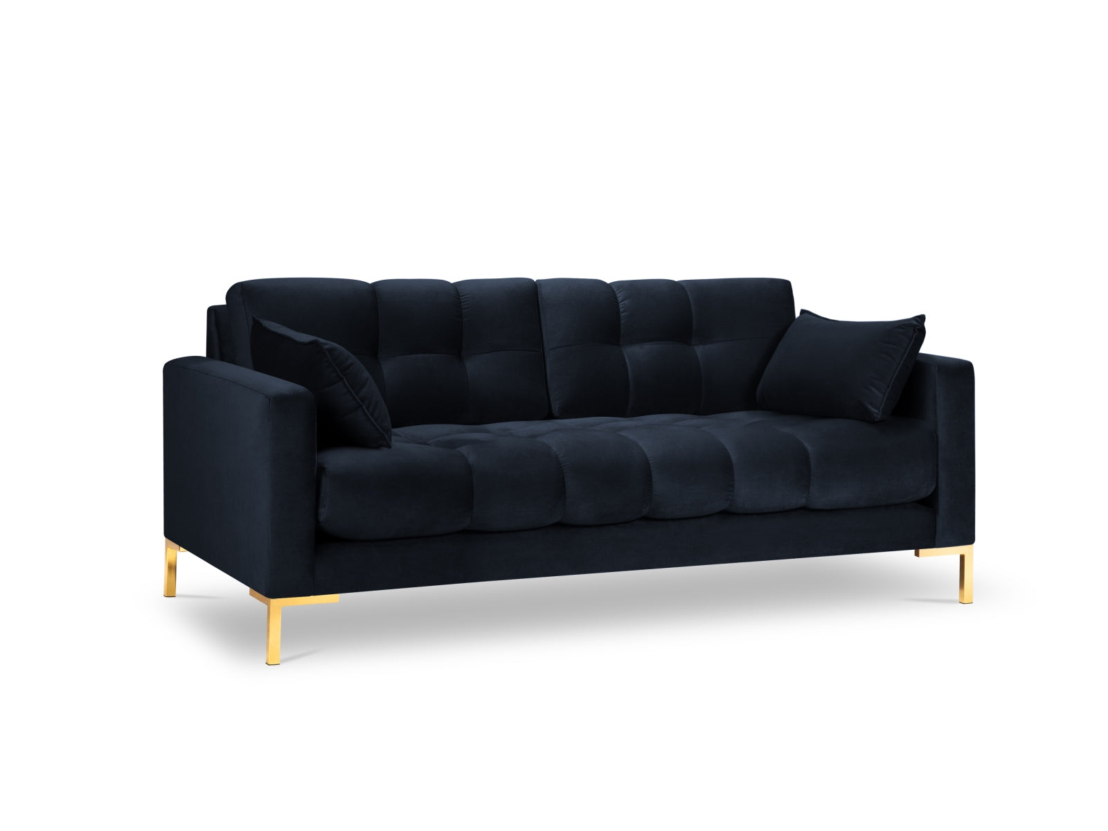 Mamaia Velour Sofa 3 Sitzer in Dark Blue/Gold präsentiert im Onlineshop von KAQTU Design AG. 3er Sofa ist von Micadoni