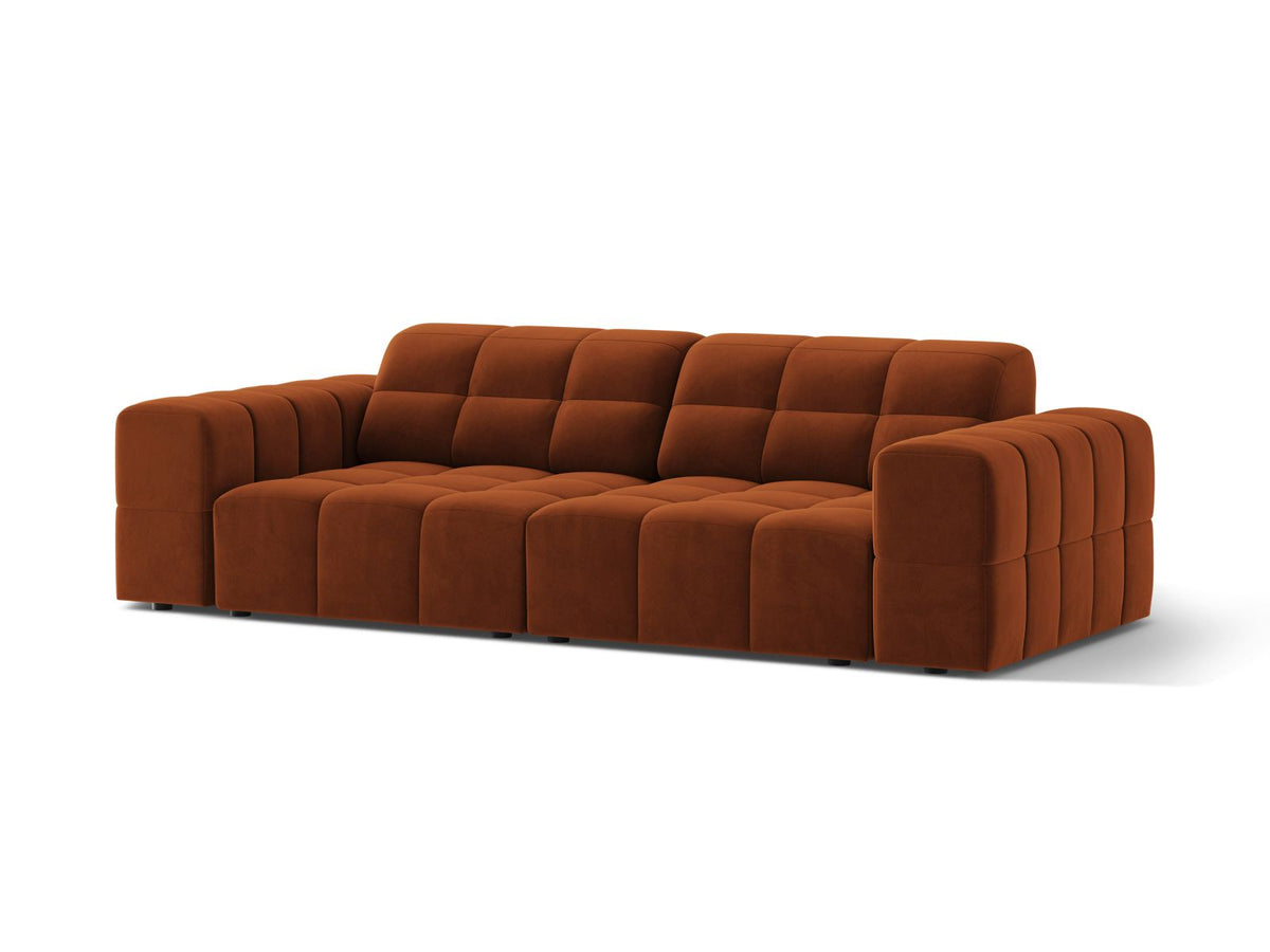 3-Sitzer Sofa Jennifer in Terracotta-Bluvel präsentiert im Onlineshop von KAQTU Design AG. 3er Sofa ist von Micadoni
