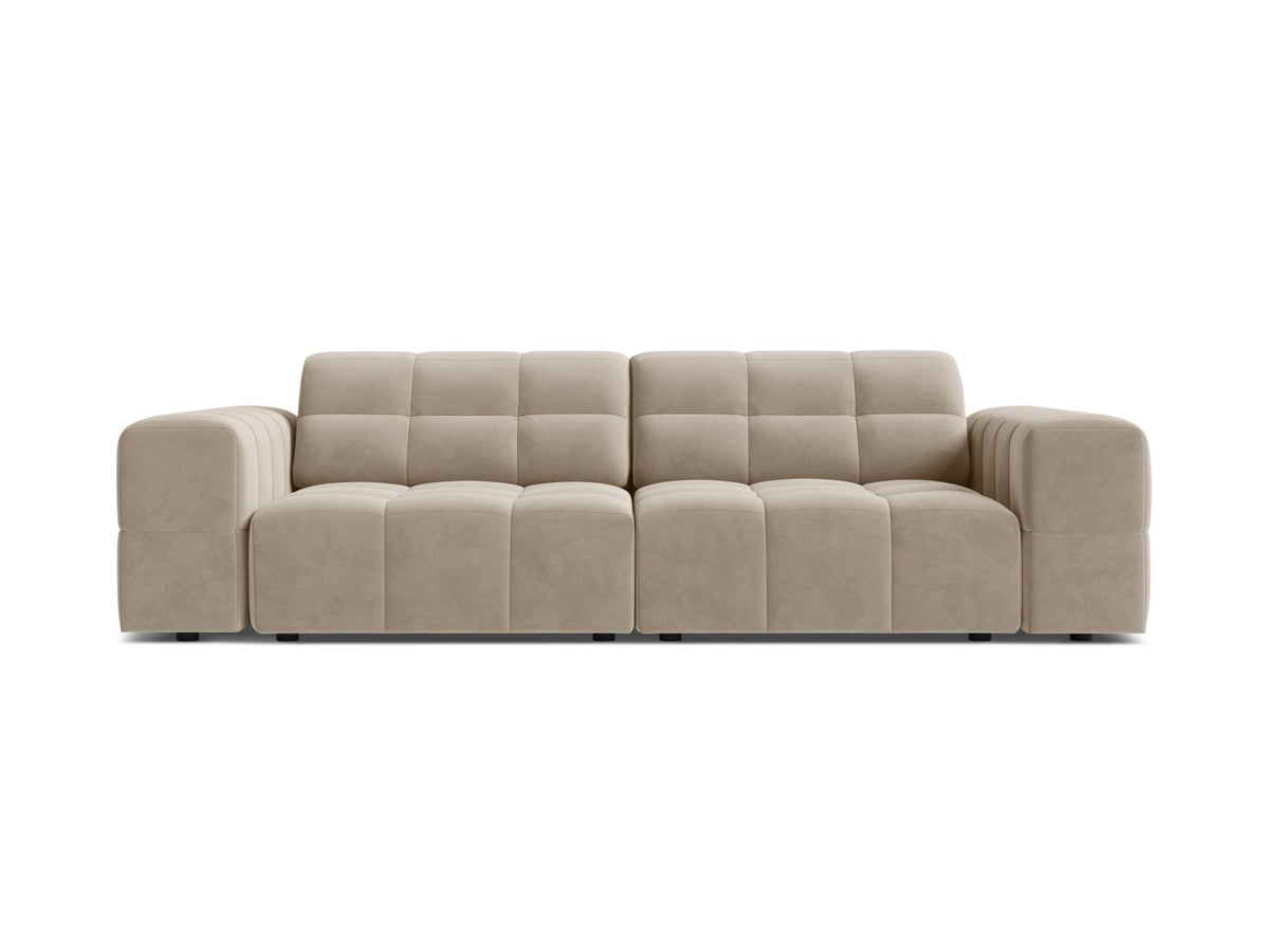 3-Sitzer Sofa Jennifer in Dark Beige-Bluvel präsentiert im Onlineshop von KAQTU Design AG. 3er Sofa ist von Micadoni