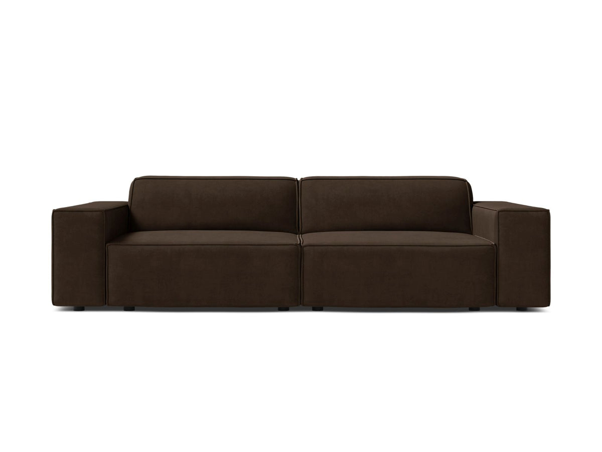 Jodie Velour modulares Sofa 3 Sitzer in Dark Brown-Bluvel präsentiert im Onlineshop von KAQTU Design AG. 3er Sofa ist von Micadoni