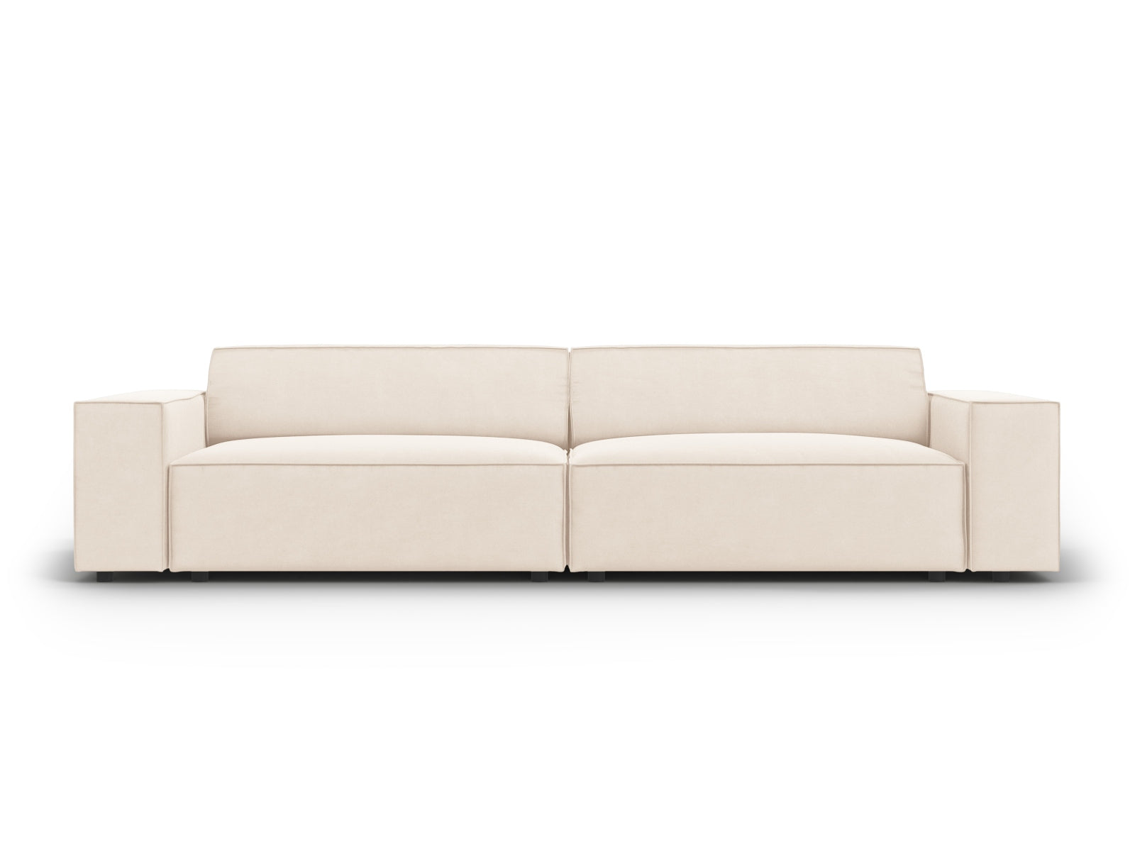Jodie Velour modulares Sofa 3 Sitzer in Light Beige-Bluvel präsentiert im Onlineshop von KAQTU Design AG. 3er Sofa ist von Micadoni