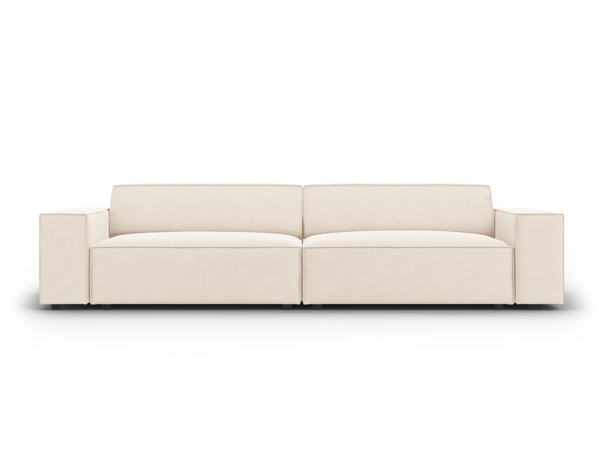 Jodie Velour modulares Sofa 3 Sitzer in Light Beige-Bluvel präsentiert im Onlineshop von KAQTU Design AG. 3er Sofa ist von Micadoni