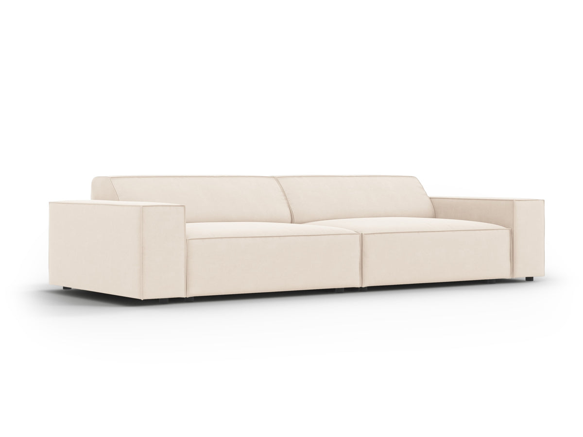 Jodie Velour modulares Sofa 3 Sitzer in Light Beige-Bluvel präsentiert im Onlineshop von KAQTU Design AG. 3er Sofa ist von Micadoni