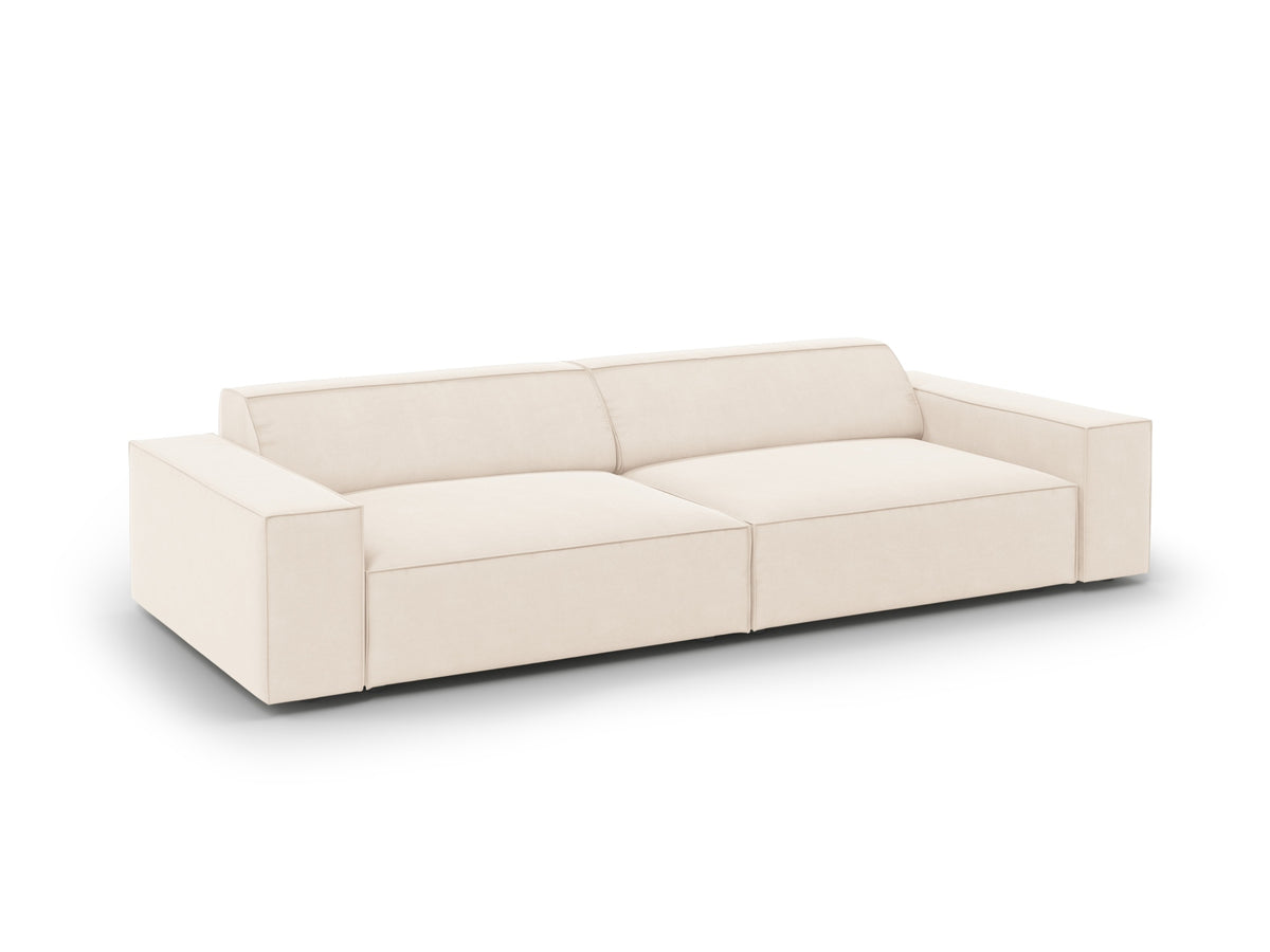 Jodie Velour modulares Sofa 3 Sitzer in Light Beige-Bluvel präsentiert im Onlineshop von KAQTU Design AG. 3er Sofa ist von Micadoni