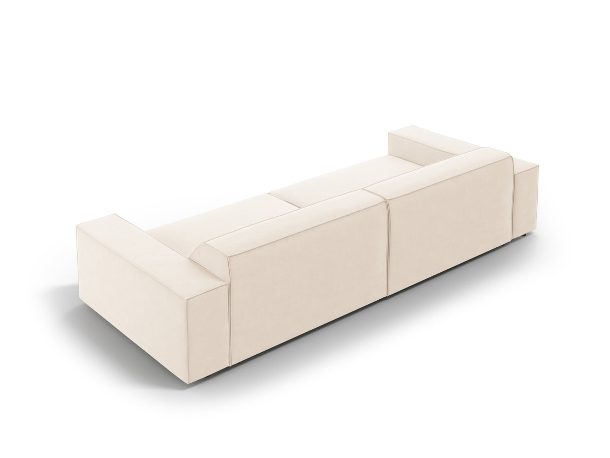 Jodie Velour modulares Sofa 3 Sitzer in Light Beige-Bluvel präsentiert im Onlineshop von KAQTU Design AG. 3er Sofa ist von Micadoni
