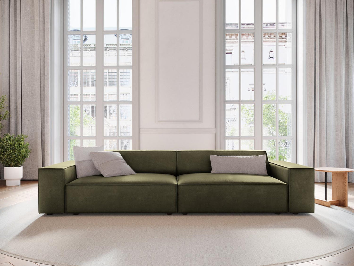 Jodie Velour modulares Sofa 3 Sitzer in Green-Bluvel präsentiert im Onlineshop von KAQTU Design AG. 3er Sofa ist von Micadoni