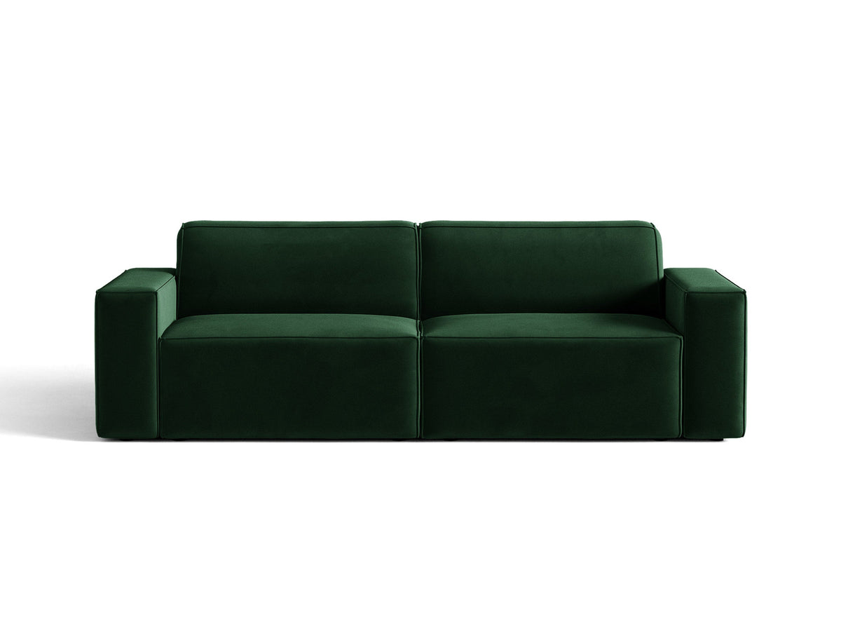 Jodie Velour modulares Sofa 3 Sitzer in Bottle Green-Bluvel präsentiert im Onlineshop von KAQTU Design AG. 3er Sofa ist von Micadoni
