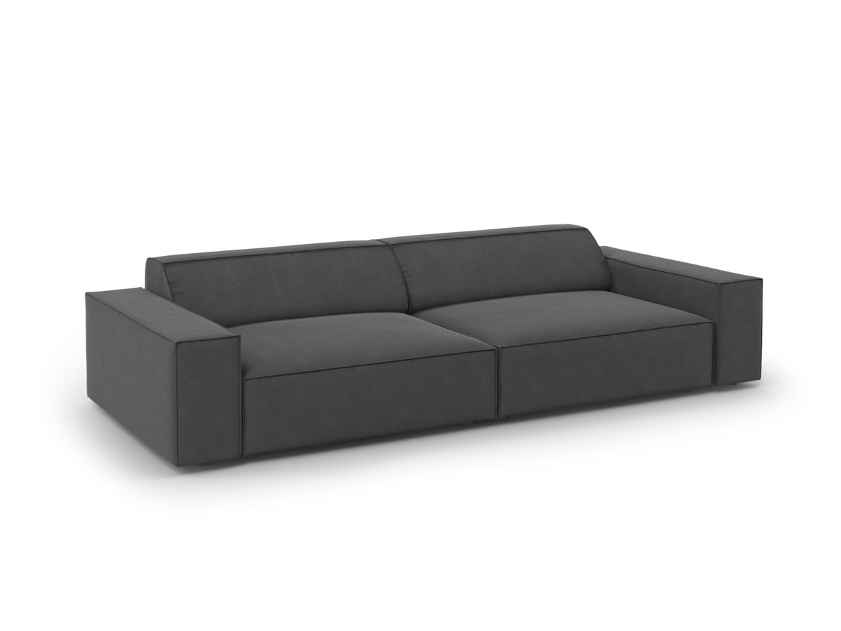 Jodie Velour modulares Sofa 3 Sitzer in Grey-Bluvel präsentiert im Onlineshop von KAQTU Design AG. 3er Sofa ist von Micadoni