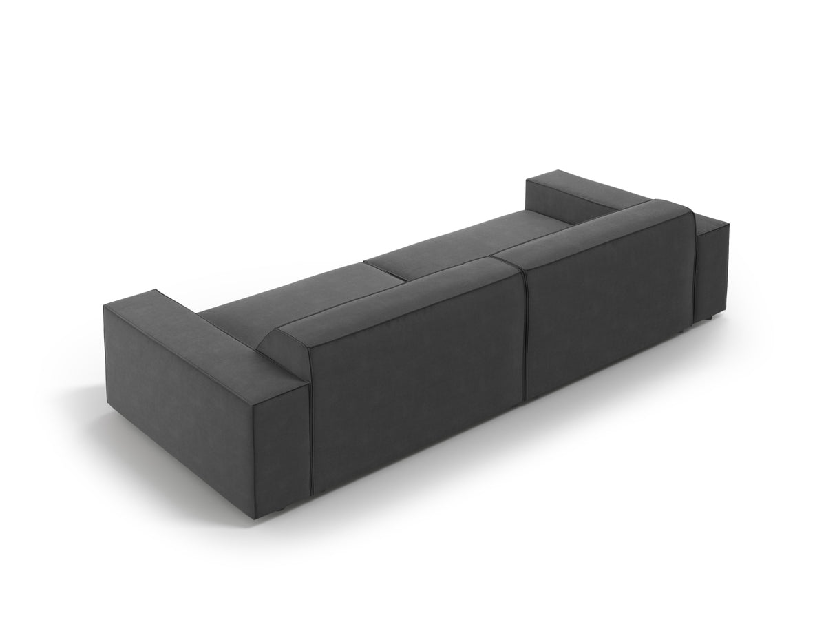 Jodie Velour modulares Sofa 3 Sitzer in Grey-Bluvel präsentiert im Onlineshop von KAQTU Design AG. 3er Sofa ist von Micadoni