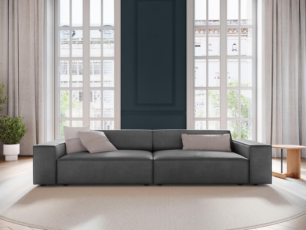 Jodie Velour modulares Sofa 3 Sitzer in Grey-Bluvel präsentiert im Onlineshop von KAQTU Design AG. 3er Sofa ist von Micadoni