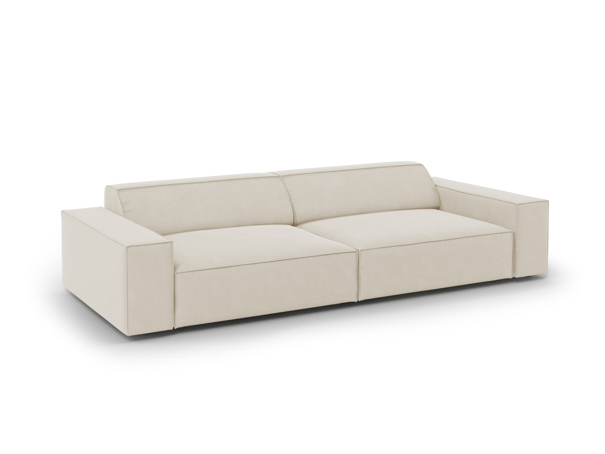 Jodie Velour modulares Sofa 3 Sitzer in Dark Beige-Bluvel präsentiert im Onlineshop von KAQTU Design AG. 3er Sofa ist von Micadoni
