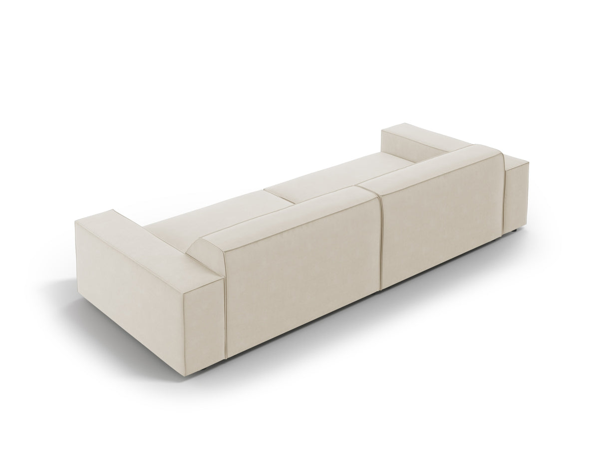 Jodie Velour modulares Sofa 3 Sitzer in Dark Beige-Bluvel präsentiert im Onlineshop von KAQTU Design AG. 3er Sofa ist von Micadoni