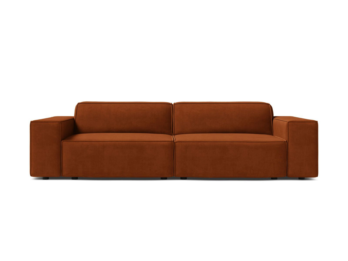Jodie Velour modulares Sofa 3 Sitzer in Terracotta-Bluvel präsentiert im Onlineshop von KAQTU Design AG. 3er Sofa ist von Micadoni