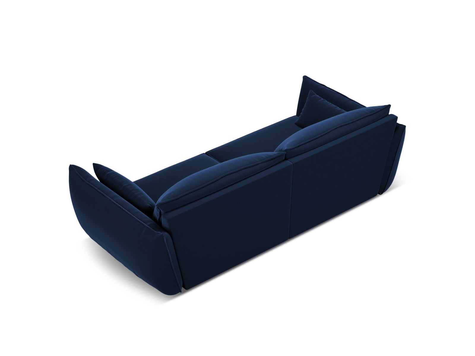 Stilvolles Kaelle 3-Sitzer Sofa in Royal Blue-Bluvel, perfekt für ein modernes Ambiente und bietet hohen Sitzkomfort.