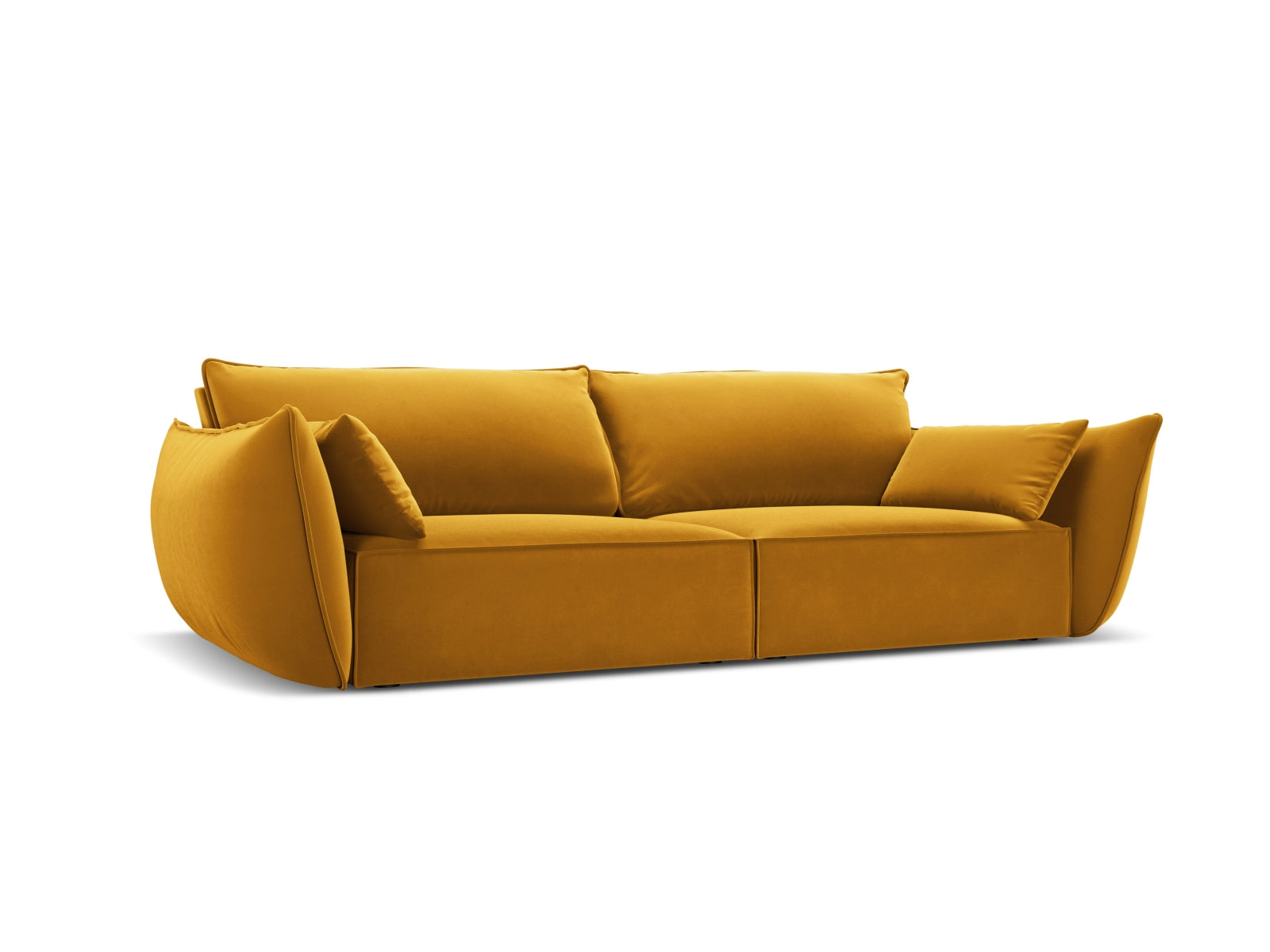 Elegantes Kaelle 3-Sitzer Sofa in Yellow-Bluvel, ideal für stilvolle Wohnräume, erhältlich bei KAQTU Design AG.