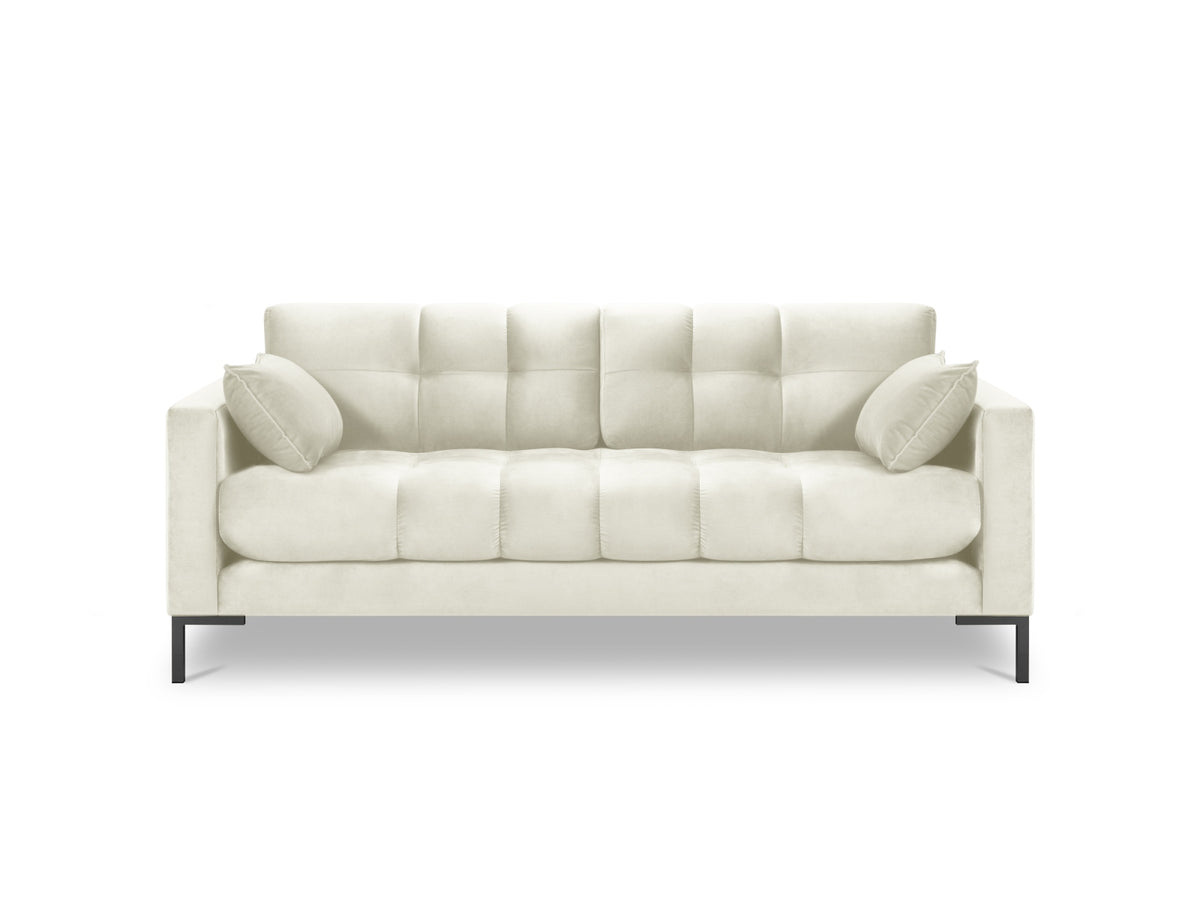 Mamaia Velour Sofa 3 Sitzer in Light Beige/Schwarz-Bluvel präsentiert im Onlineshop von KAQTU Design AG. 3er Sofa ist von Micadoni