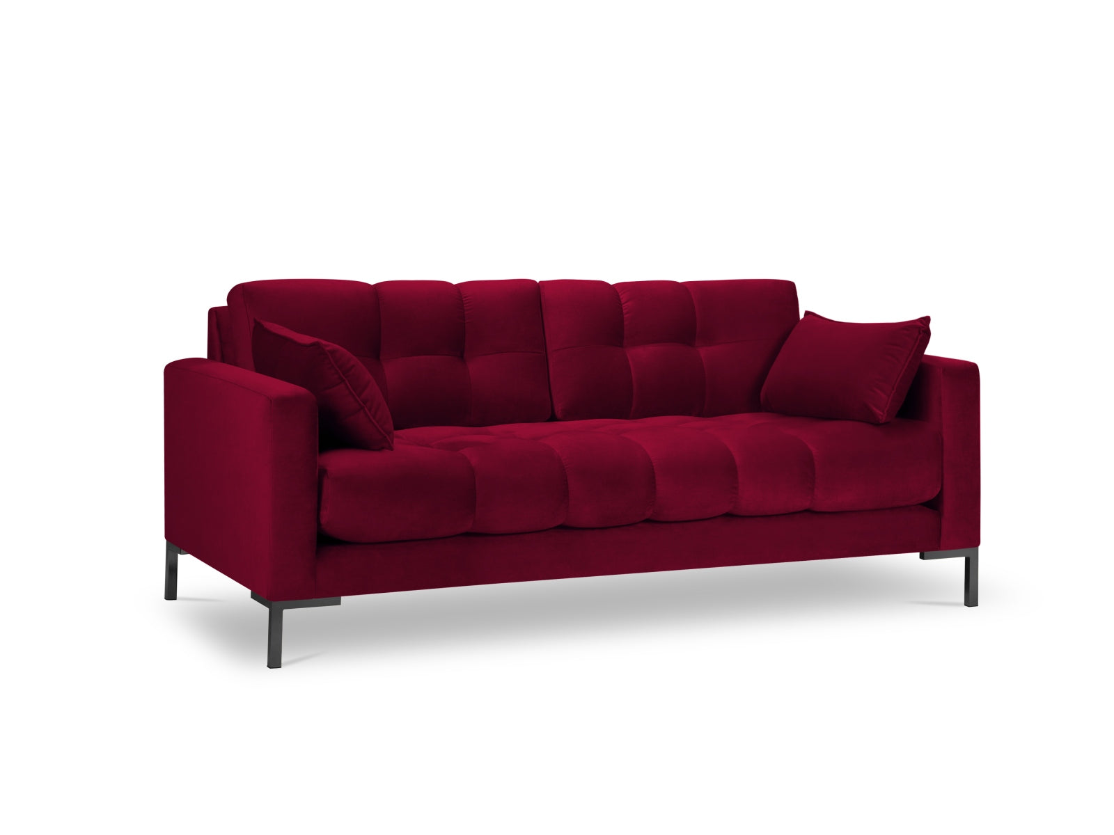 Mamaia Velour Sofa 3 Sitzer in Red/Schwarz-Bluvel präsentiert im Onlineshop von KAQTU Design AG. 3er Sofa ist von Micadoni