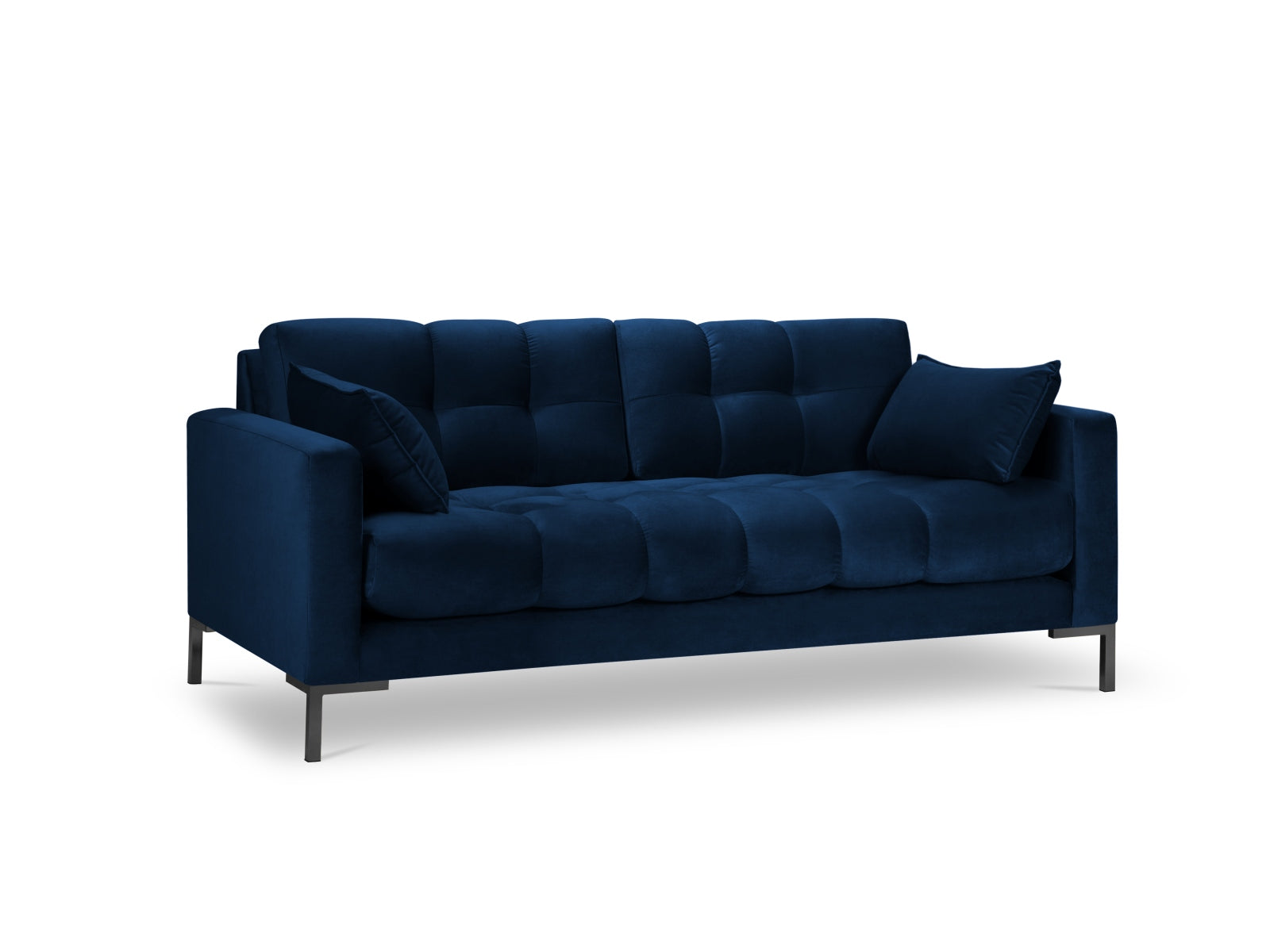 Mamaia Velour Sofa 3 Sitzer in Royal Blue/Schwarz-Bluvel präsentiert im Onlineshop von KAQTU Design AG. 3er Sofa ist von Micadoni