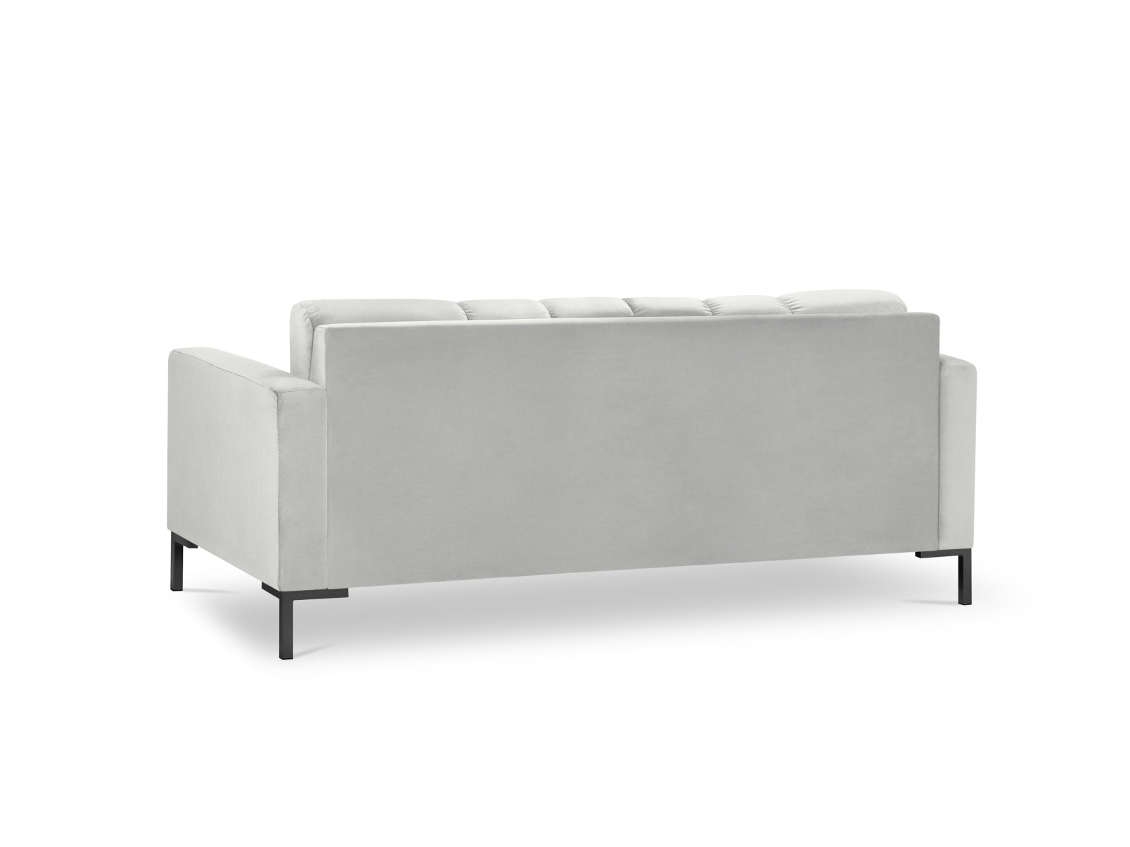 Elegantes 3-Sitzer Sofa Mamaia aus hochwertigem Velours in Silber und Schwarz-Bluvel, ideal für stilvolle Wohnräume und entspannte Stunden.