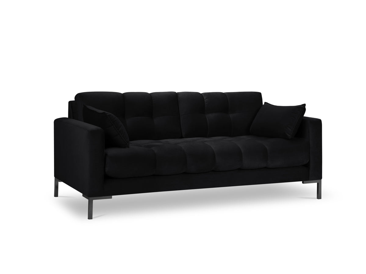 Mamaia Velour Sofa 3 Sitzer in Black/Schwarz-Bluvel präsentiert im Onlineshop von KAQTU Design AG. 3er Sofa ist von Micadoni