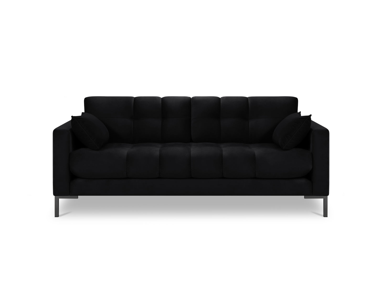 Mamaia Velour Sofa 3 Sitzer in Black/Schwarz-Bluvel präsentiert im Onlineshop von KAQTU Design AG. 3er Sofa ist von Micadoni